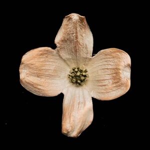 Michael-Michaud Silver Seasons Dogwood Brooch Elegant Botanical Jewelry Piece